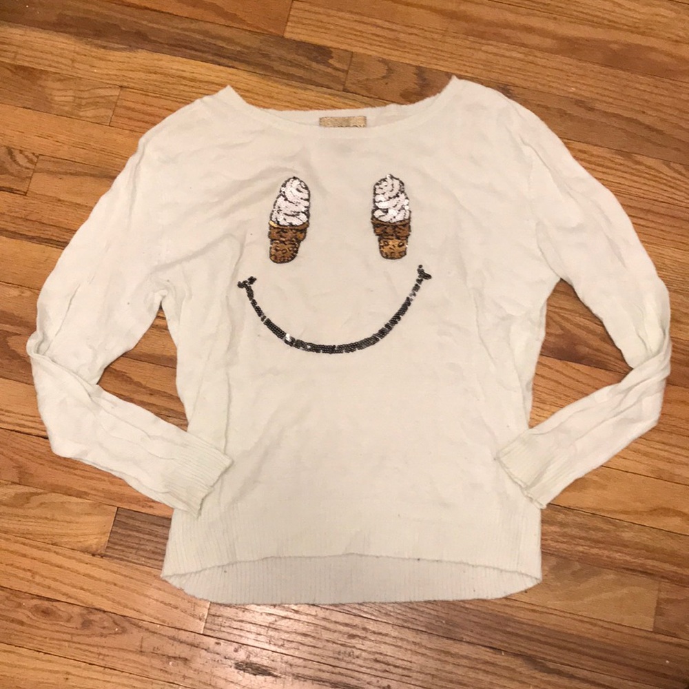 WILDFOX Vintage Sequin Ice Cream Sweater